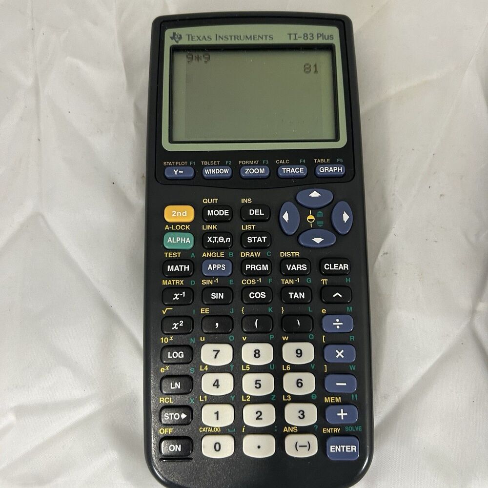 TI-83 Plus Graphing Calculator Tested & Working New Backup Battery Installed